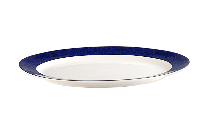 15222 Blue Rice Plate Set of 1 PC.