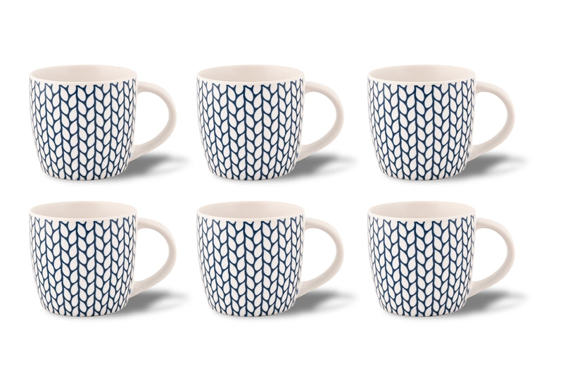 DEW BLUE COFFEE MUGS SET OF 6
