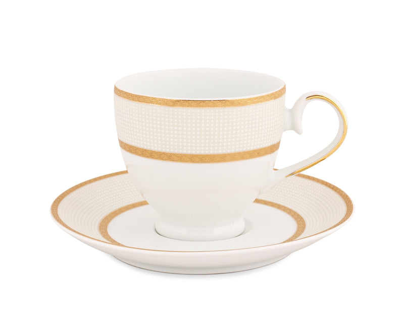 Golden Sand Cups & Saucer Set for 6 pc