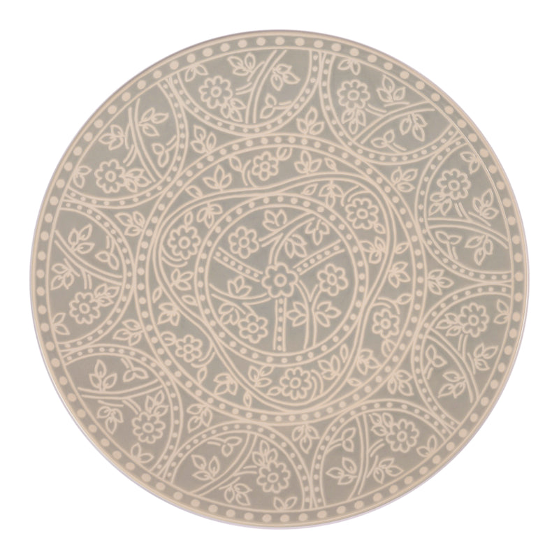 Hitkari Porcelain Mila Light Grey 4 Sied Plate With 4 Veg Bowl And 4 Full Plate