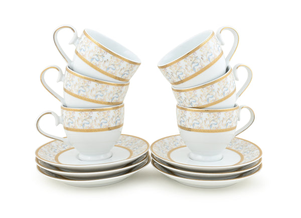 Hitkari Porcelain Rainbow Gold Tea Set 17 Pc.