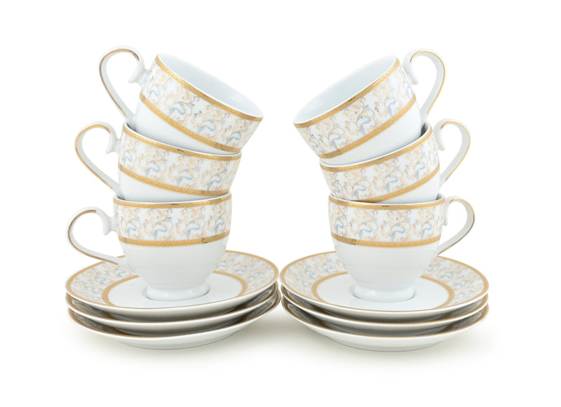 Hitkari Porcelain Rainbow Gold Tea Set 17 Pc.