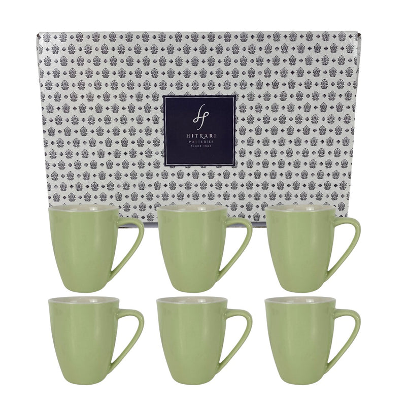 Coffee Mugs Set of 6pc. M2 - LIGHT GREEN