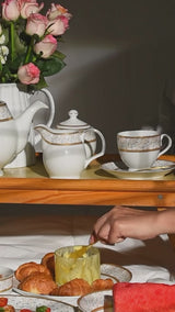 Hitkari Porcelain Rainbow Gold Tea Set 17 Pc.