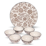 SULUR GREY - Platter With 6 Veg Bowl 7 PC. SNACKS SET