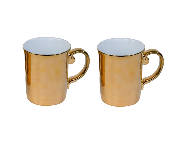 GOLD COFFEE MUGS SET OF 2