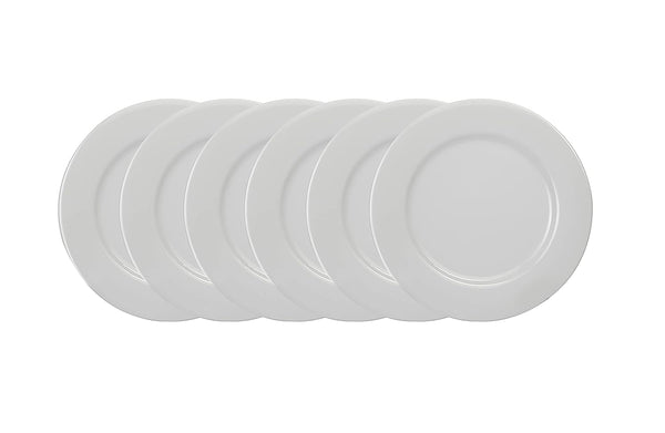 Porcelain Side Plate Plain White 23Cm, Set of 6 cm