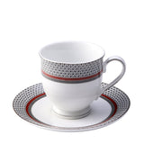 Burgundy Cup & Saucer Set of 12pcs