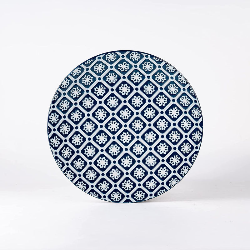 CINNAFLOWER Indigo Rice Plate Set of 1 Pc