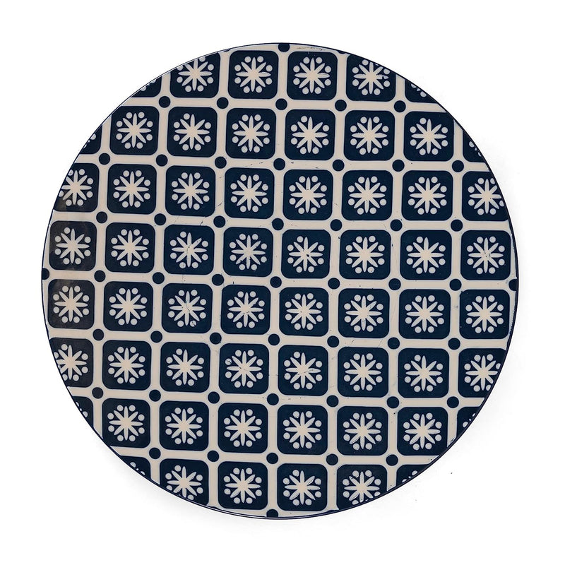 CINNAFLOWER Indigo Rice Plate Set of 1 Pc