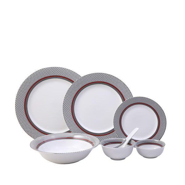 BURGUNDY DINNER SET 33 PCS