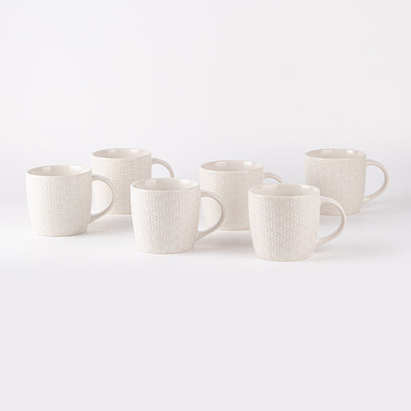 BLOOMA WHITE - 6 PC. MUG SET