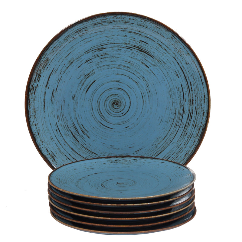 BLUE SKY -1 RICE PLATE, 6 QTR PLATE- 7 PC. SNACKS SET