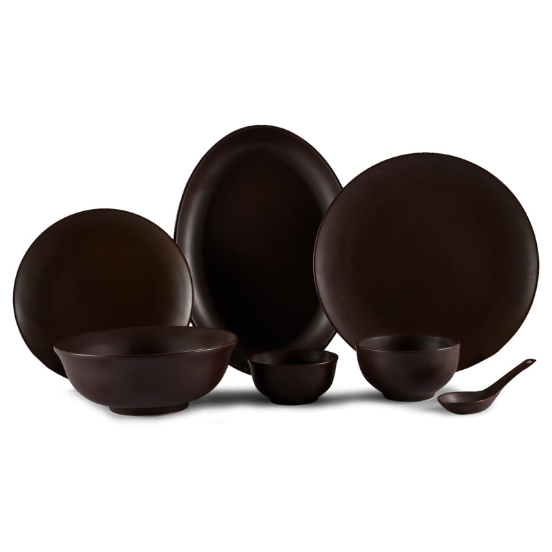 CHOCO BROWN - 33 PC. DINNER SET