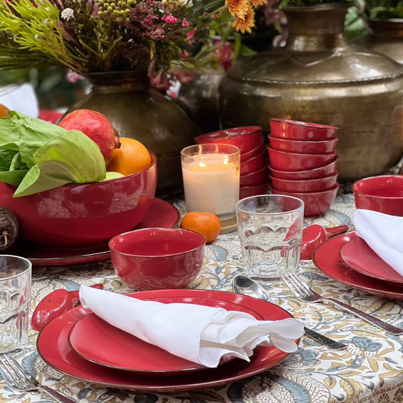 CRIMSON ROSE - 18 PC. DINNER SET