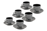 GREY NIGHT - 12 PC. CUP AND SAUCER SET