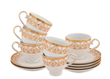 Golden Glory Cups & Saucer 12 pcs