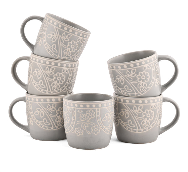 MILA LIGHT GREY - 6 PC. MUG SET