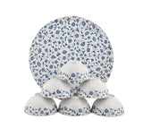 NOEY BLUE - 1 Patter with 6 veg bowl. 7 PC. SNACKS SET