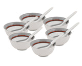 Burgundy Soup Bowl 6PC. & Soup Spoon 6 PC
