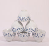 Hitkari Porcelain NOEY Blue 1 Platter with 6 Veg Bowl Set-7 Pcs |for Home & Kitchen |Material Porcelain |Snacks Set Platter with Veg Bowl Set|,Veg Bowl -180ml ,Platter -12.20"(Grey)…