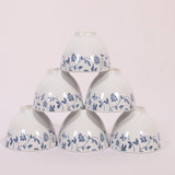 Hitkari Porcelain NOEY Blue 1 Platter with 6 Veg Bowl Set-7 Pcs |for Home & Kitchen |Material Porcelain |Snacks Set Platter with Veg Bowl Set|,Veg Bowl -180ml ,Platter -12.20"(Grey)…