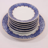Hitkari Porcelain Christine 1 Platter with 6 side Plates Snack Set 7pc.
