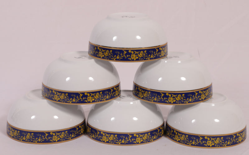 Hitkari Potteries 16224C Soup Bowl 6PC. & Soup Spoon 6 PC | Microweb Safe & Dishwasher Safe | Porcelain Serving Bowl for Home & Kitchen