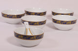 Hitkari Potteries 16224C Soup Bowl 6PC. & Soup Spoon 6 PC | Microweb Safe & Dishwasher Safe | Porcelain Serving Bowl for Home & Kitchen