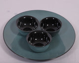 Hitkari Porcelain Jade Green 1 Platter with 6 Veg Bowl Set-7 Pcs.|for Home & Kitchen |Material :-Porcelain |Snacks Set Platter with Veg Bowl Set|,Veg Bowl -180ml ,Platter -12.20"