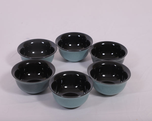 Hitkari Porcelain Jade Green 1 Platter with 6 Veg Bowl Set-7 Pcs.|for Home & Kitchen |Material :-Porcelain |Snacks Set Platter with Veg Bowl Set|,Veg Bowl -180ml ,Platter -12.20"