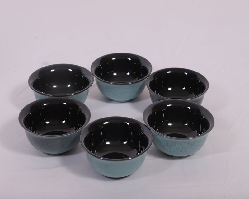Hitkari Porcelain Jade Green 1 Platter with 6 Veg Bowl Set-7 Pcs.|for Home & Kitchen |Material :-Porcelain |Snacks Set Platter with Veg Bowl Set|,Veg Bowl -180ml ,Platter -12.20"