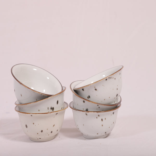 Hitkari Porcelain White Sparkle Veg Bowl Set-6 Pcs