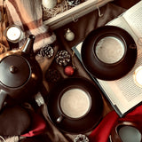MATT CHOCO BROWN - 17 PC. TEA SET