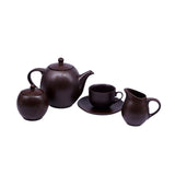 MATT CHOCO BROWN - 17 PC. TEA SET