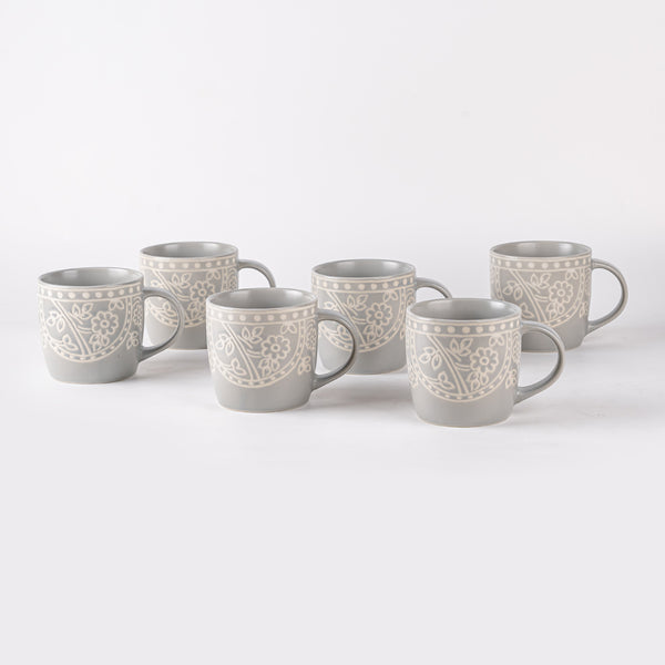 MILA LIGHT GREY - 6 PC. MUG SET