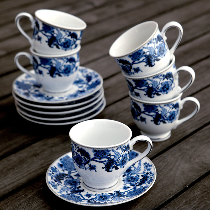 MONSOON - 12 PC. CUP AND SAUCER SET