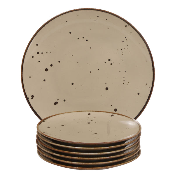 SAHARA SAND -1 RICE PLATE, 6 QTR PLATE- 7 PC. SNACKS SET