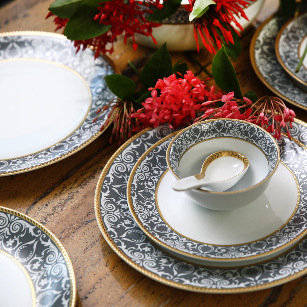 Floral Expensive Dinnerware Sets Floral Deluxe Dinner Set Flora Motif 24  Piece Luxury Dinner Set